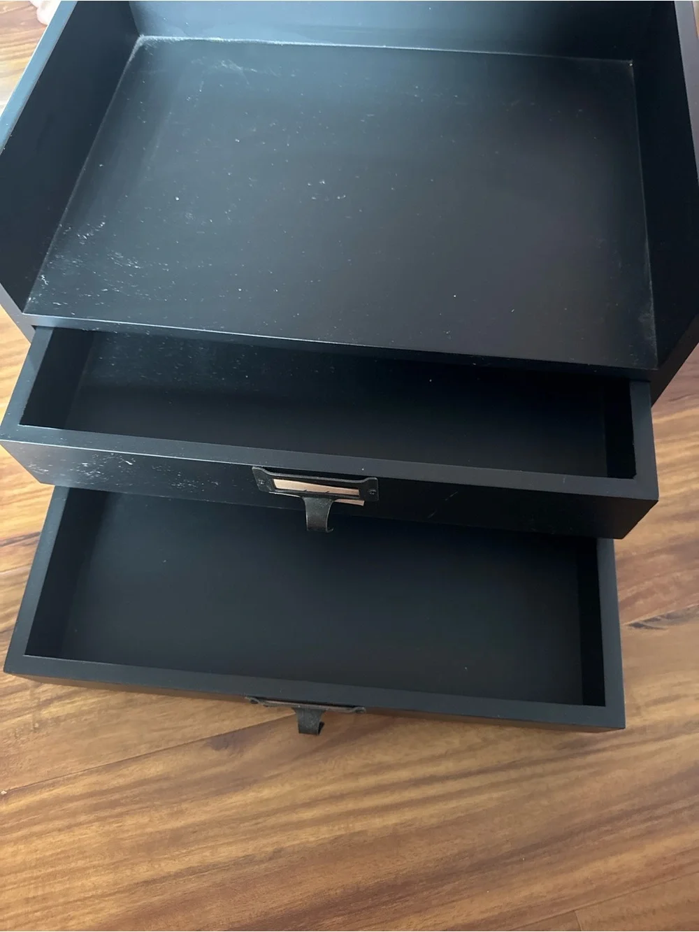 Black Desktop Letter Tray with Two Drawers - Unbranded